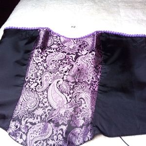 Handmade Corset GORGEOUS Purple/Black Paisley Silk